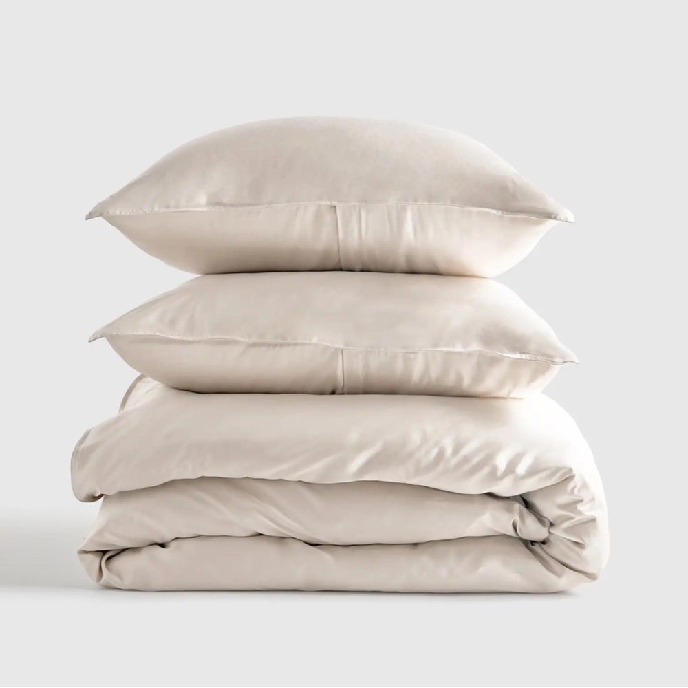 NWT QUINCE Bamboo Duvet Cover Set Sand